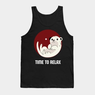 Black Minimalist Time To Relax Tank Top